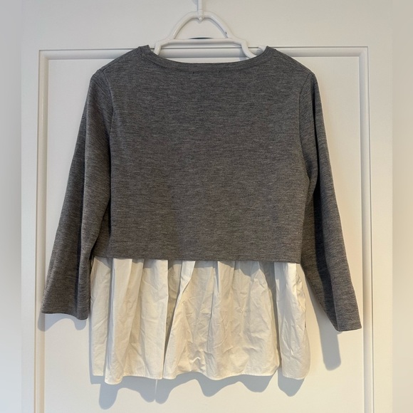 COS Gray Sweater with Layered Shirt Back - Picture 2 of 5